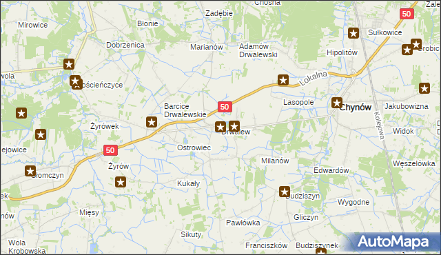 mapa Drwalew gmina Chynów, Drwalew gmina Chynów na mapie Targeo