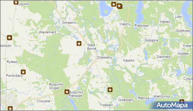 mapa Drzewiany, Drzewiany na mapie Targeo