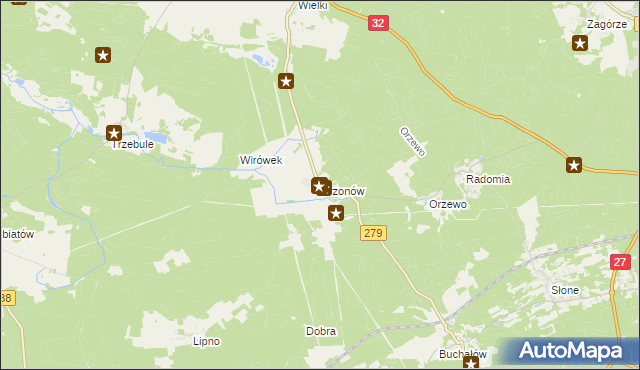 mapa Drzonów, Drzonów na mapie Targeo