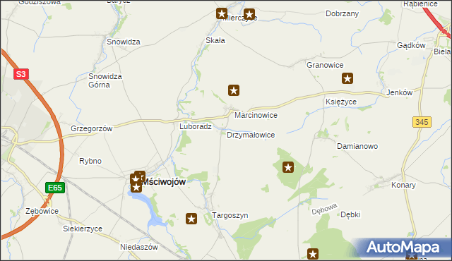 mapa Drzymałowice, Drzymałowice na mapie Targeo