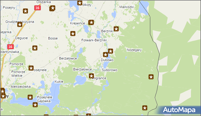 mapa Dubowo gmina Sejny, Dubowo gmina Sejny na mapie Targeo