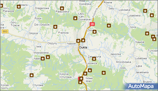 mapa Dukla, Dukla na mapie Targeo