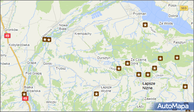 mapa Dursztyn, Dursztyn na mapie Targeo