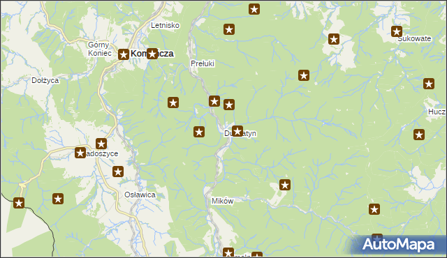 mapa Duszatyn, Duszatyn na mapie Targeo