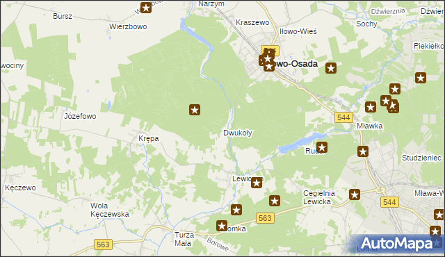 mapa Dwukoły, Dwukoły na mapie Targeo