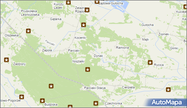 mapa Dynak, Dynak na mapie Targeo