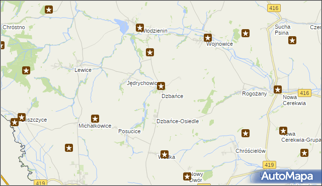 mapa Dzbańce, Dzbańce na mapie Targeo