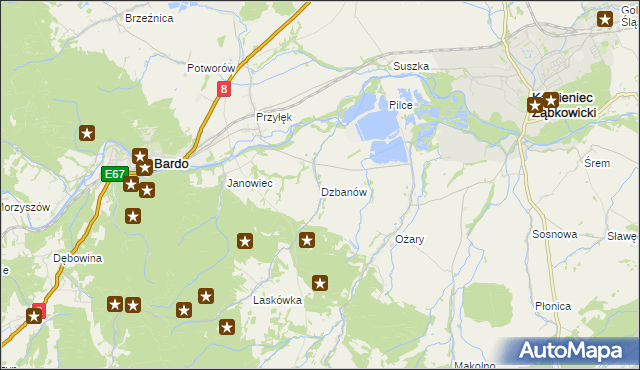 mapa Dzbanów, Dzbanów na mapie Targeo