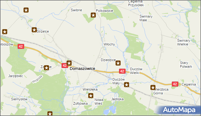 mapa Dziedzice gmina Domaszowice, Dziedzice gmina Domaszowice na mapie Targeo