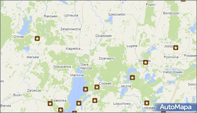 mapa Dzierwany, Dzierwany na mapie Targeo