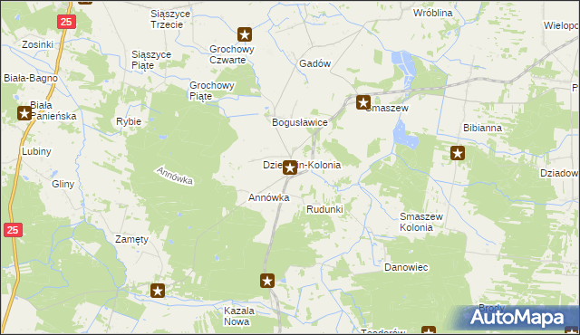 mapa Dzierzbin, Dzierzbin na mapie Targeo