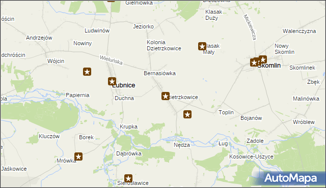 mapa Dzietrzkowice, Dzietrzkowice na mapie Targeo