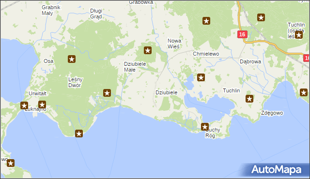 mapa Dziubiele, Dziubiele na mapie Targeo