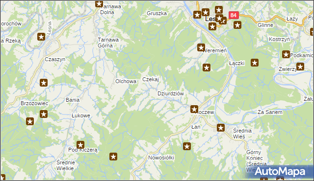 mapa Dziurdziów, Dziurdziów na mapie Targeo