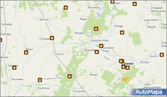 mapa Dzwonek, Dzwonek na mapie Targeo