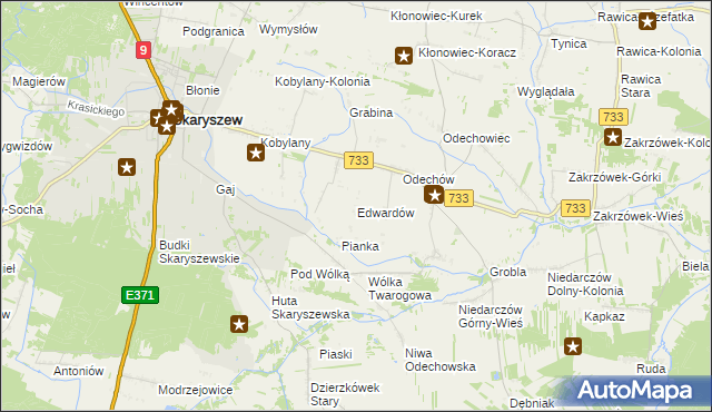 mapa Edwardów gmina Skaryszew, Edwardów gmina Skaryszew na mapie Targeo