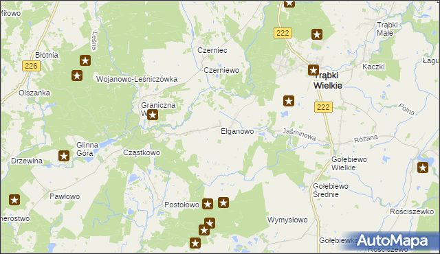 mapa Ełganowo, Ełganowo na mapie Targeo