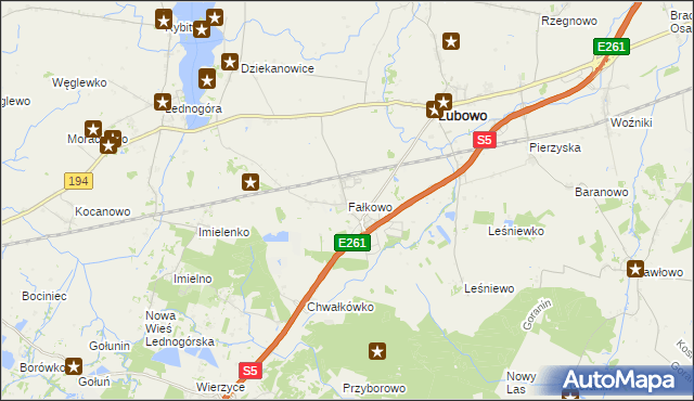mapa Fałkowo, Fałkowo na mapie Targeo