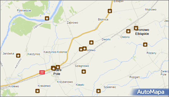 mapa Fiszewo gmina Gronowo Elbląskie, Fiszewo gmina Gronowo Elbląskie na mapie Targeo