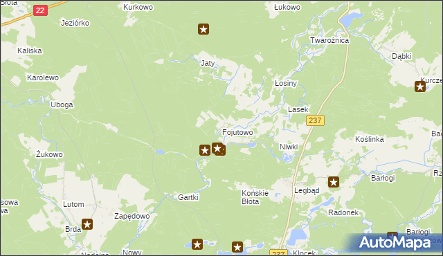 mapa Fojutowo, Fojutowo na mapie Targeo