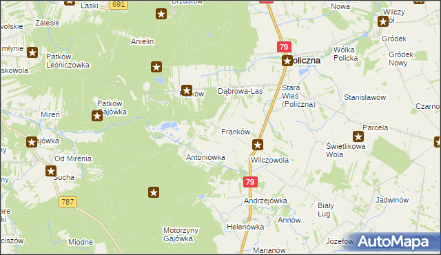 mapa Franków, Franków na mapie Targeo