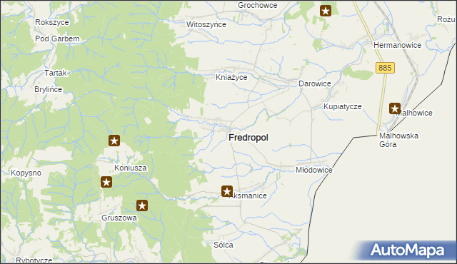 mapa Fredropol, Fredropol na mapie Targeo