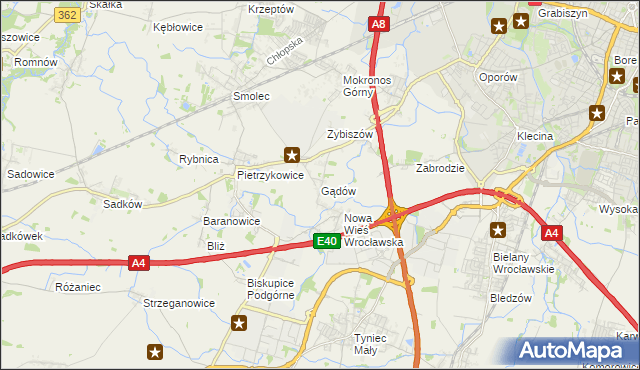 mapa Gądów, Gądów na mapie Targeo