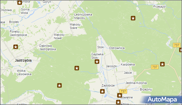 mapa Gajówka Stoki, Gajówka Stoki na mapie Targeo