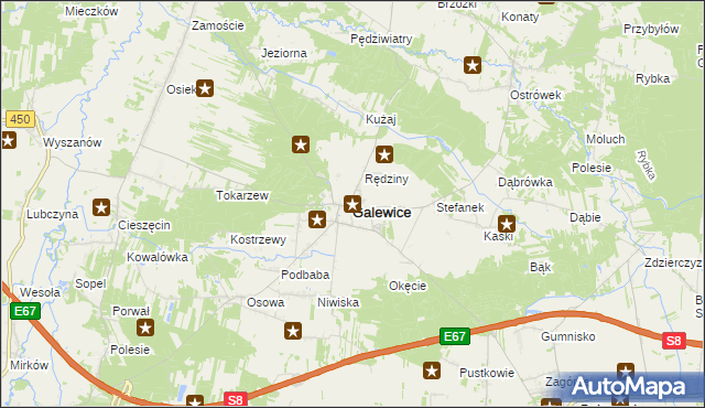 mapa Galewice, Galewice na mapie Targeo