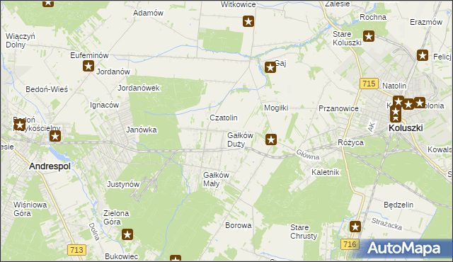 mapa Gałków Duży, Gałków Duży na mapie Targeo