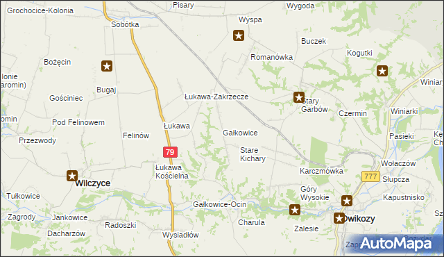 mapa Gałkowice, Gałkowice na mapie Targeo