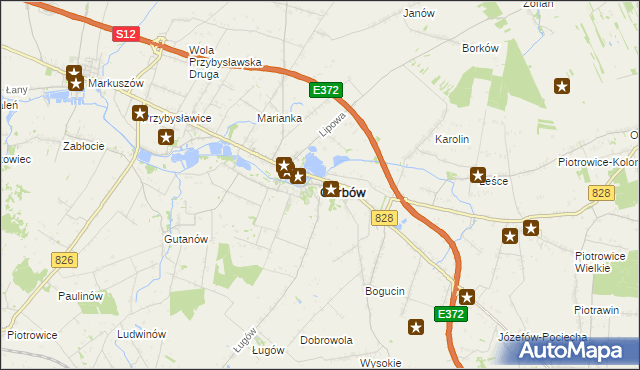 mapa Garbów powiat lubelski, Garbów powiat lubelski na mapie Targeo