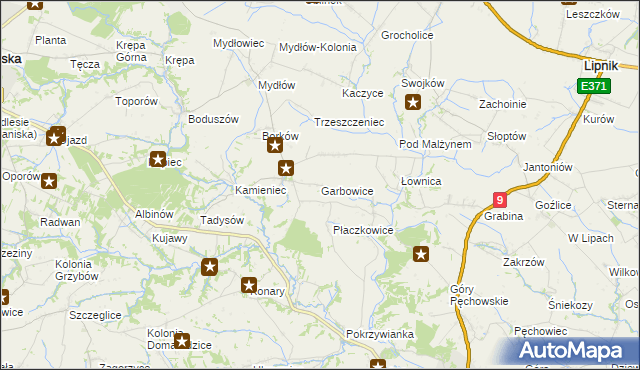 mapa Garbowice, Garbowice na mapie Targeo