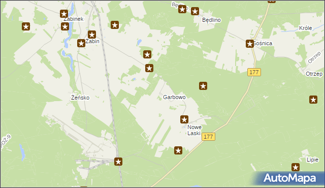 mapa Garbowo gmina Wierzchowo, Garbowo gmina Wierzchowo na mapie Targeo