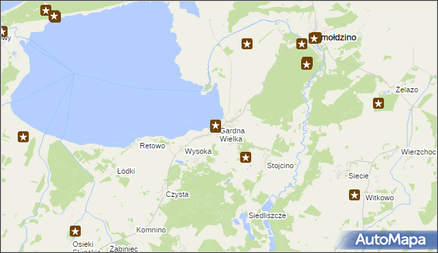 mapa Gardna Wielka, Gardna Wielka na mapie Targeo