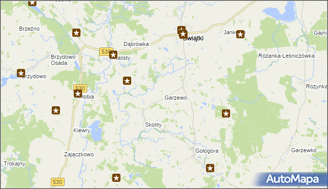 mapa Garzewo, Garzewo na mapie Targeo