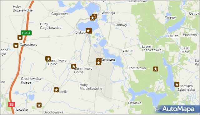 mapa Gąsawa, Gąsawa na mapie Targeo