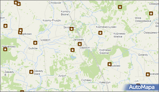 mapa Gąsocin, Gąsocin na mapie Targeo