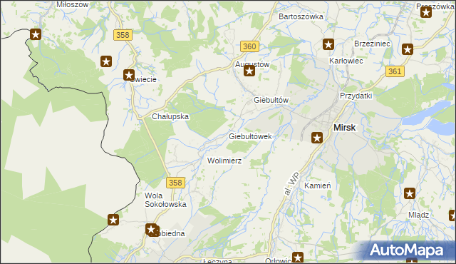 mapa Giebułtówek, Giebułtówek na mapie Targeo