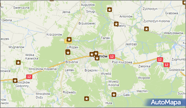 mapa Gielniów, Gielniów na mapie Targeo