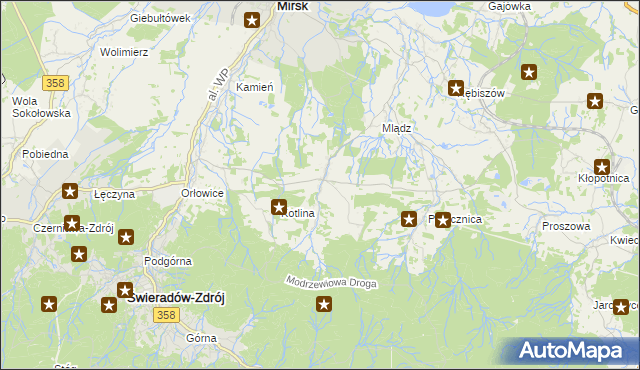 mapa Gierczyn gmina Mirsk, Gierczyn gmina Mirsk na mapie Targeo