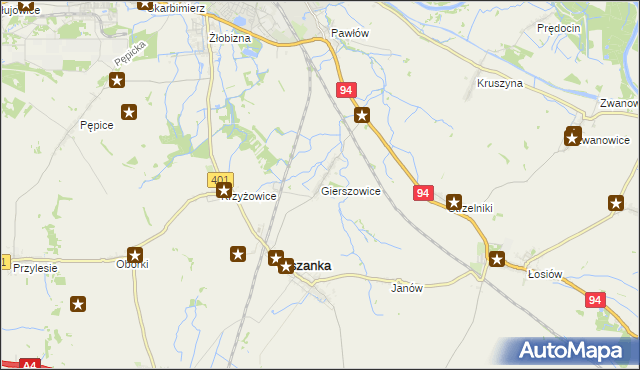 mapa Gierszowice, Gierszowice na mapie Targeo