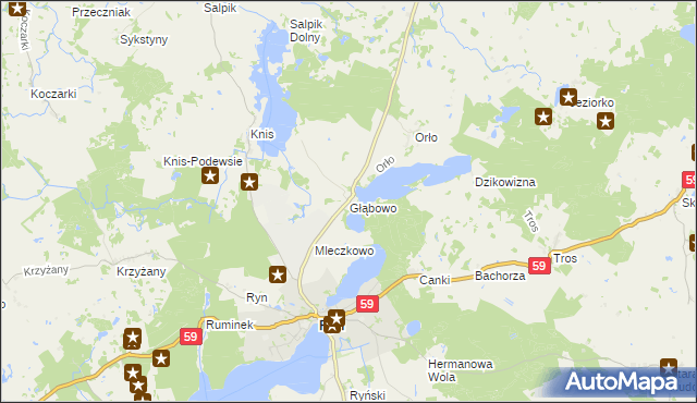 mapa Głąbowo, Głąbowo na mapie Targeo