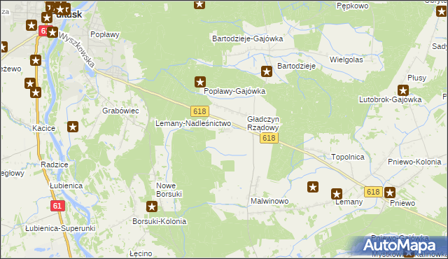 mapa Gładczyn, Gładczyn na mapie Targeo