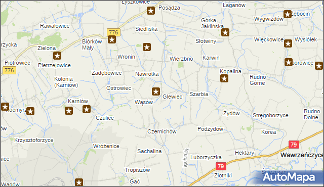 mapa Glewiec, Glewiec na mapie Targeo