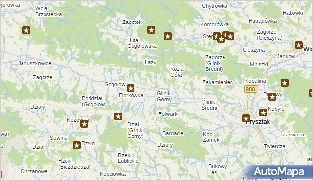 mapa Glinik Górny, Glinik Górny na mapie Targeo