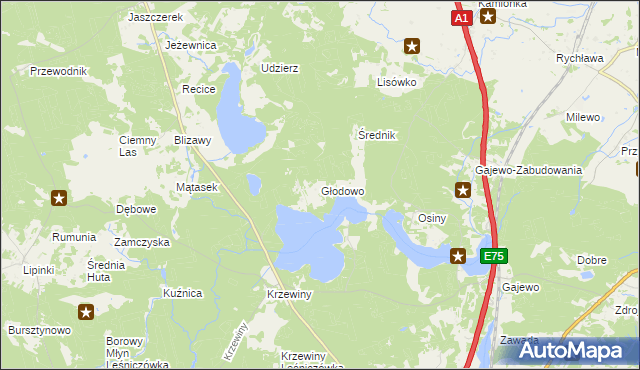 mapa Głodowo gmina Nowe, Głodowo gmina Nowe na mapie Targeo