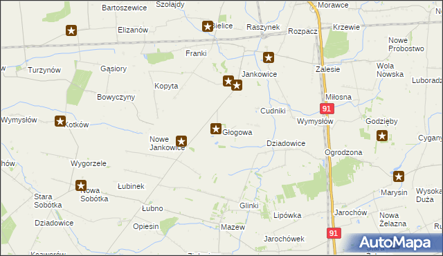 mapa Głogowa gmina Krośniewice, Głogowa gmina Krośniewice na mapie Targeo