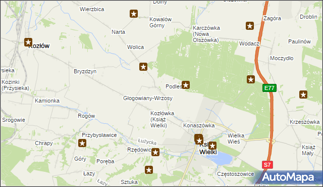 mapa Głogowiany-Stara Wieś, Głogowiany-Stara Wieś na mapie Targeo