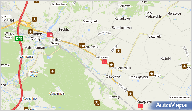 mapa Głogowo, Głogowo na mapie Targeo